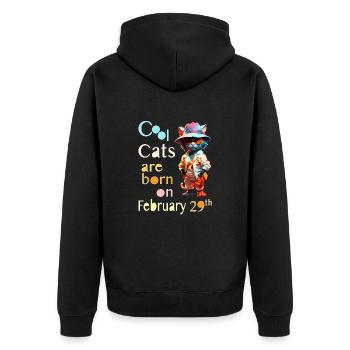 Les Cool Cats sont nés le 29 février - Veste à capuche bio Premium Unisexe - noir - Dos - Nico (187cm)