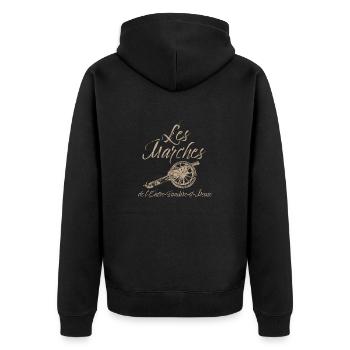 Les Marches de l'Entre-Sambre-et-Meuse - Veste à capuche bio Premium Unisexe - noir - Dos - Nico (187cm)