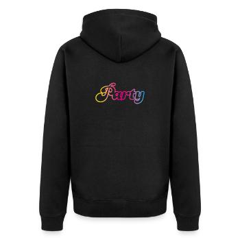 Party Flourishes Celebrate Colorful Rainbow Silhouette Fun - Unisex Premium Organic Zip Hoodie - black - Back - Nico (187cm)