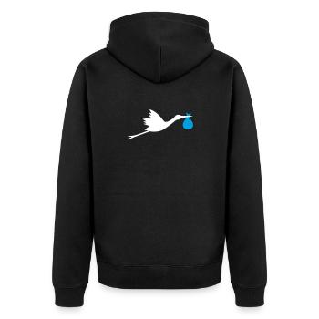 Stork stork boy - Unisex Premium Organic Zip Hoodie - black - Back - Nico (187cm)