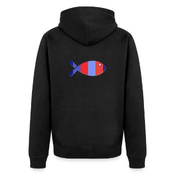 POISSON. POISSON D'AVRIL. VACANCES. ETE. HUMOUR - Veste à capuche bio Premium Unisexe - noir - Dos - Nico (187cm)