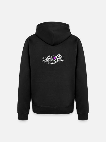 Après-ski heart love - Unisex Premium Organic Zip Hoodie - black