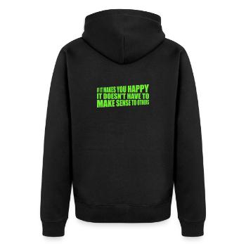 Si ça te rend heureux, sens les autres, Spruch Glück Frei - Veste à capuche bio Premium Unisexe - noir - Dos - Nico (187cm)