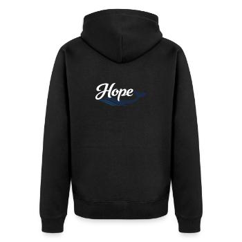 Hope Wal Typography - Unisex Premium Organic Zip Hoodie - black - Back - Nico (187cm)
