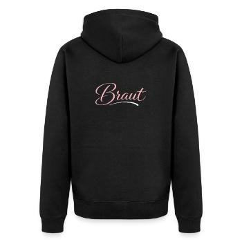 Braut - Unisex Premium Bio Zip Hoodie - Schwarz - Hinten - Nico (187cm)