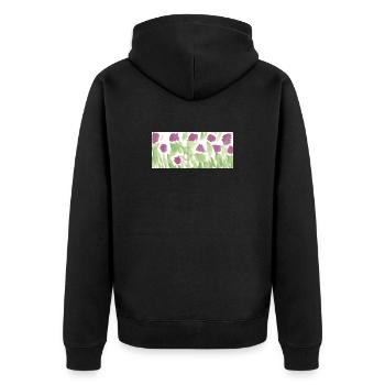 La vie est une prairie de fleurs - Veste à capuche bio Premium Unisexe - noir - Dos - Nico (187cm)