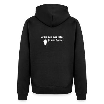 Je ne suis pas têtu, je suis corse - Veste à capuche bio Premium Unisexe - noir - Dos - Nico (187cm)