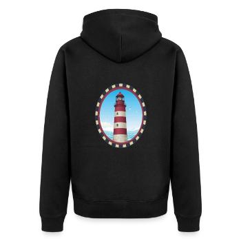 Lighthouse Gift - Lighthouse - Unisex Premium Organic Zip Hoodie - black - Back - Nico (187cm)