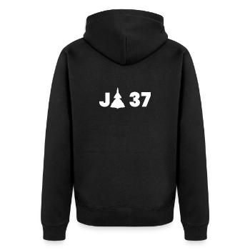 JA 37 Viggen - Veste à capuche bio Premium Unisexe - noir - Dos - Nico (187cm)