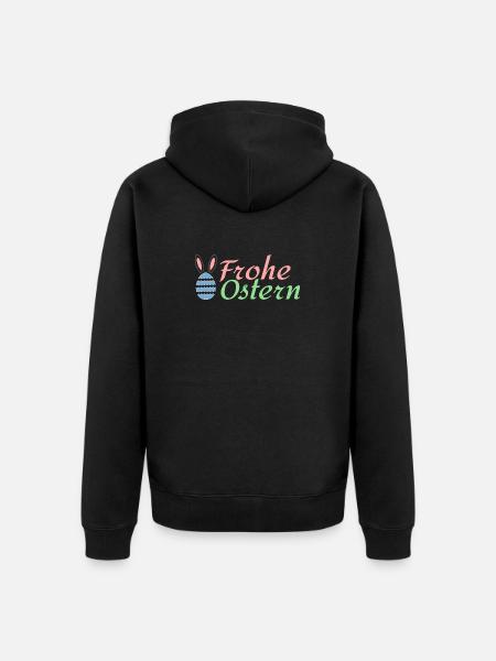 Frohe Ostern - Unisex Premium Bio Zip Hoodie - Schwarz