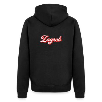 Zagreb Script Rétro - Veste à capuche bio Premium Unisexe - noir - Dos - Nico (187cm)