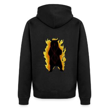 Berserker Bear - Unisex Premium Organic Zip Hoodie - black - Back - Nico (187cm)