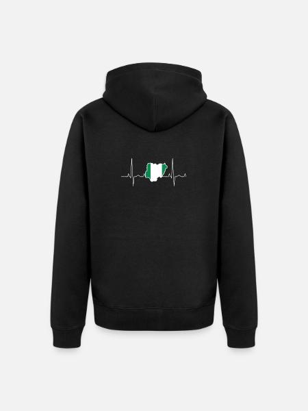 Nigeria Herzschlag - Unisex Premium Bio Zip Hoodie - Schwarz
