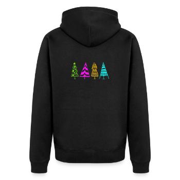 Illustration d’arbre de Noël coloré - Veste à capuche bio Premium Unisexe - noir - Dos - Nico (187cm)