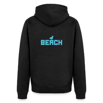 Beach Seagull Beach Coast North Sea Baltic Sea Vacation North - Unisex Premium Organic Zip Hoodie - black - Back - Nico (187cm)