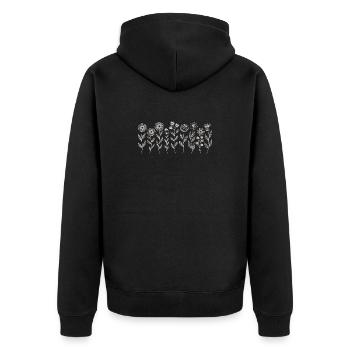 Blumenmuster Florist - Unisex Premium Bio Zip Hoodie - Schwarz - Hinten - Nico (187cm)