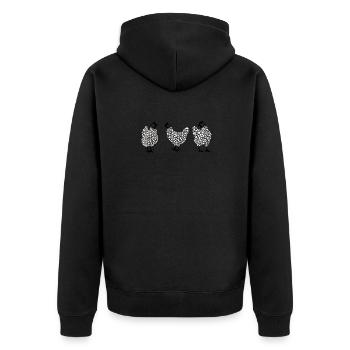 Chicken with heart - Unisex Premium Organic Zip Hoodie - black - Back - Nico (187cm)