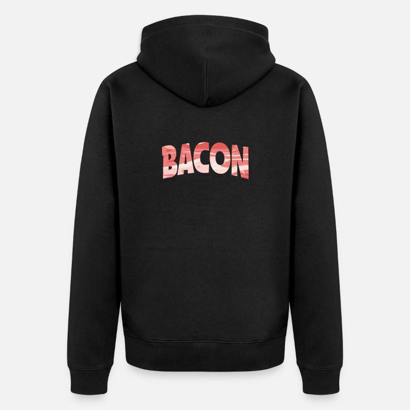 Backward Turned Bacon Illustration - Unisex Premium Organic Zip Hoodie - black