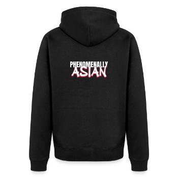 Phenomenally Asian Heritage Empowerment Art - Unisex Premium Bio Zip Hoodie - Schwarz - Hinten - Nico (187cm)