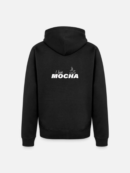 I LOVE MOCHA - Unisex Premium Organic Zip Hoodie - black