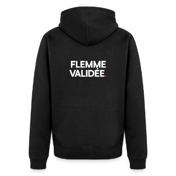 Flemme validée - Veste à capuche bio Premium Unisexe - noir - Dos - Nico (187cm)