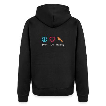 Paix Amour Plomberie - Veste à capuche bio Premium Unisexe - noir - Dos - Nico (187cm)