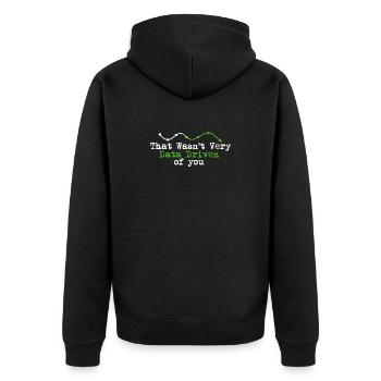 Data Driven You Tee - Unisex Premium Organic Zip Hoodie - black - Back - Nico (187cm)