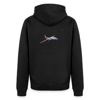 Avion de ligne bimoteur - Veste à capuche bio Premium Unisexe - noir - Dos - Nico (187cm)