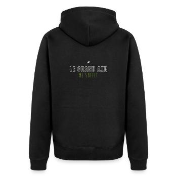 Le Grand Air Me Suffit - Nature Minimaliste - Veste à capuche bio Premium Unisexe - noir - Dos - Nico (187cm)
