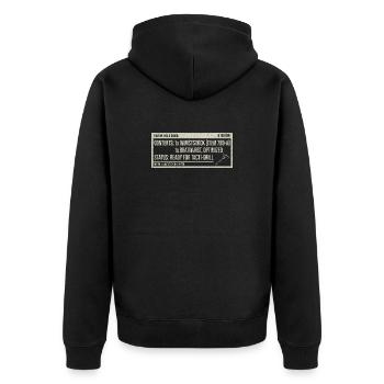 Humour Bratwurst Label Vintage - Veste à capuche bio Premium Unisexe - noir - Dos - Nico (187cm)