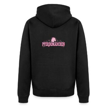 Pferdemädchen Glitzerpony - Unisex Premium Bio Zip Hoodie - Schwarz - Hinten - Nico (187cm)