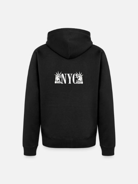NYC Liberty Monogram Silhouette - Unisex Premium Bio Zip Hoodie - Schwarz
