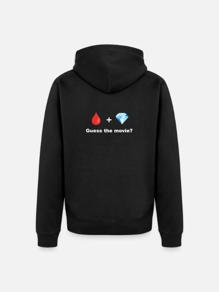 Bluttropfen und Diamant - Unisex Premium Bio Zip Hoodie - Schwarz