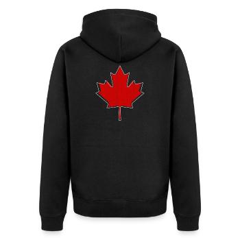 Logo vintage de feuille d'érable du Canada moderne - Veste à capuche bio Premium Unisexe - noir - Dos - Nico (187cm)