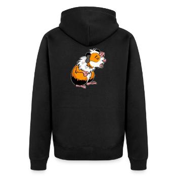 Guinea pig guinea pig comic - Unisex Premium Organic Zip Hoodie - black - Back - Nico (187cm)