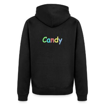 Candy Candy police en coloré - Veste à capuche bio Premium Unisexe - noir - Dos - Nico (187cm)