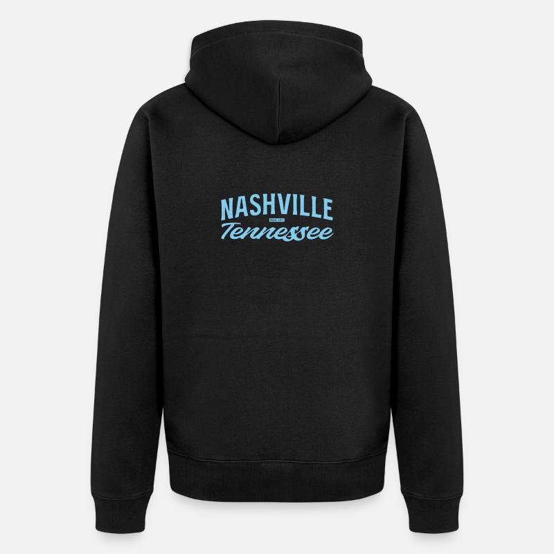 Nashville Script Blue - Veste à capuche bio Premium Unisexe - noir