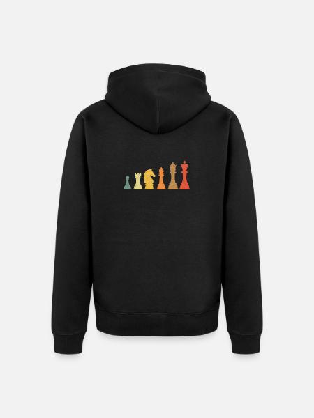 Chess Evolution Vintage Retro - Unisex Premium Organic Zip Hoodie - black