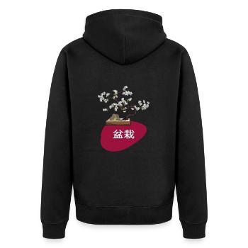Bonsai Bonsai Tree Shohin - Unisex Premium Organic Zip Hoodie - black - Back - Nico (187cm)