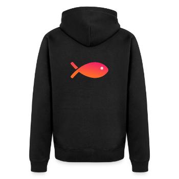 POISSON. POISSON D'AVRIL - Veste à capuche bio Premium Unisexe - noir - Dos - Nico (187cm)