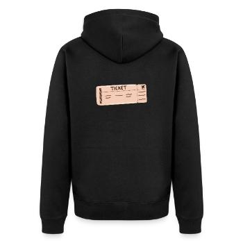 the ticket Clothing for the whole family - Unisex Premium Organic Zip Hoodie - black - Back - Nico (187cm)