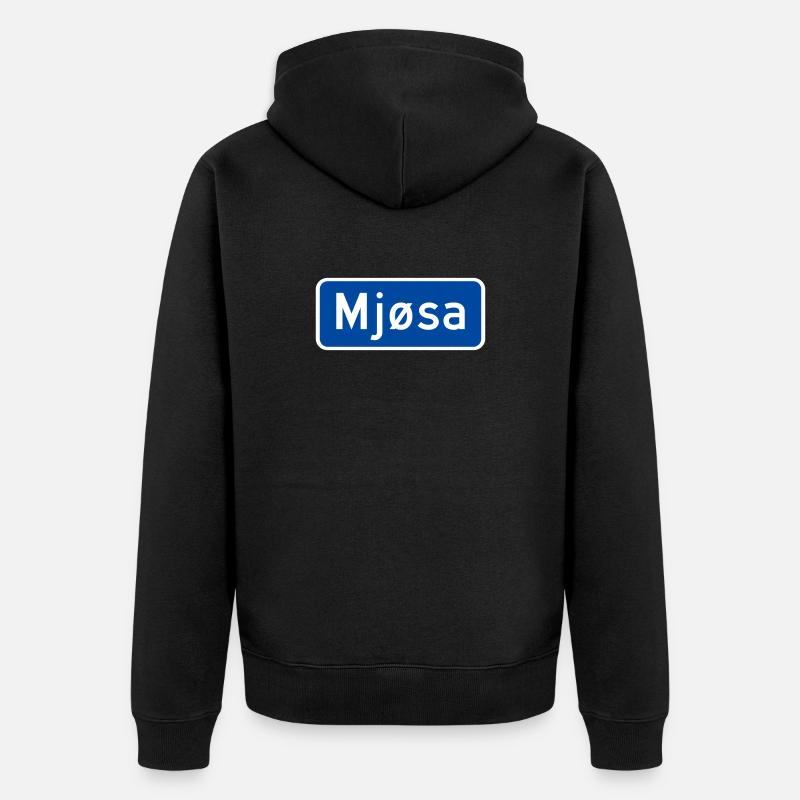 Der Mjøsa-See - Unisex Premium Bio Zip Hoodie - Schwarz