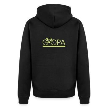 bester Opa Fahrrad Mountainbike Radeln Kritzeln - Unisex Premium Bio Zip Hoodie - Schwarz - Hinten - Nico (187cm)