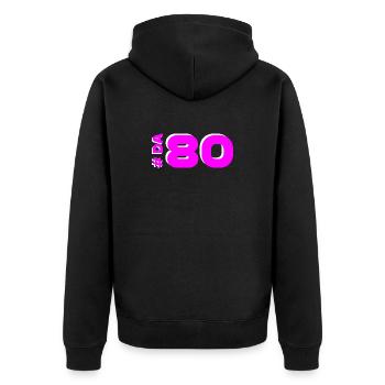 DA80 - Unisex Premium Bio Zip Hoodie - Schwarz - Hinten - Nico (187cm)
