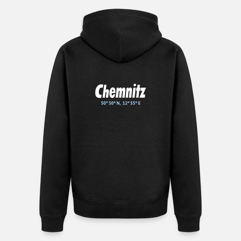 Chemnitz coordinates - Unisex Premium Organic Zip Hoodie - black