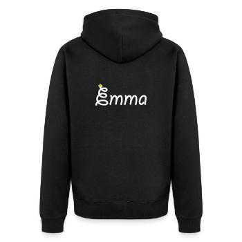 Emma - Unisex Premium Bio Zip Hoodie - Schwarz - Hinten - Nico (187cm)