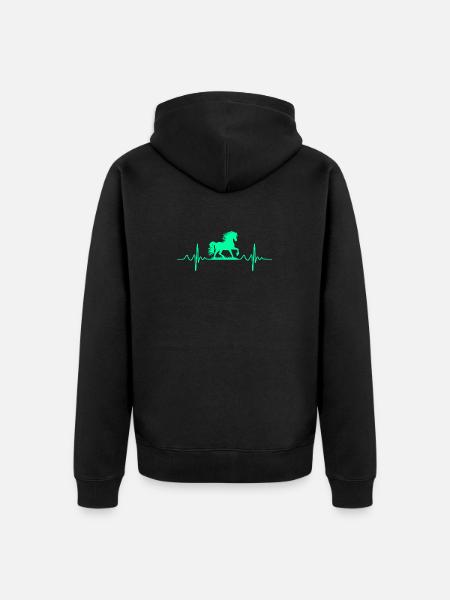 pferd herzschlag - Unisex Premium Bio Zip Hoodie - Schwarz
