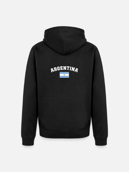 Flag of Argentina Argentina - Unisex Premium Organic Zip Hoodie - black