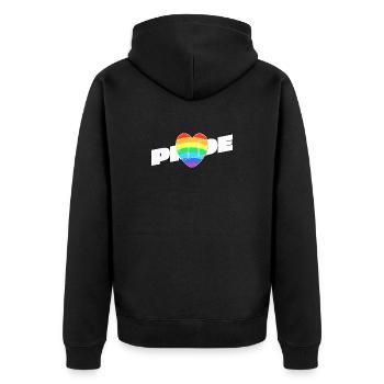 Cœur de la fierté - Rainbow Design - Veste à capuche bio Premium Unisexe - noir - Dos - Nico (187cm)