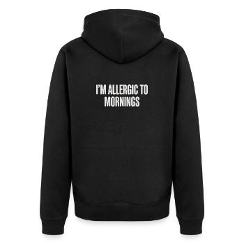 Vintage I’m Allergic To Mornings - Veste à capuche bio Premium Unisexe - noir - Dos - Nico (187cm)